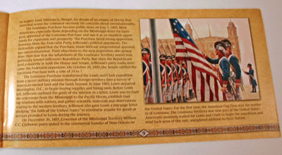 Lewis and Clark Coin and Currency Set Louisiana Purchase Booklet page 9