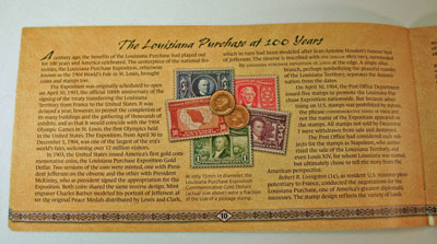 Lewis and Clark Coin and Currency Set Louisiana Purchase Booklet page 10