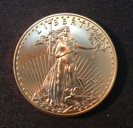 Amerian Gold Eagle $50 2021 Obverse