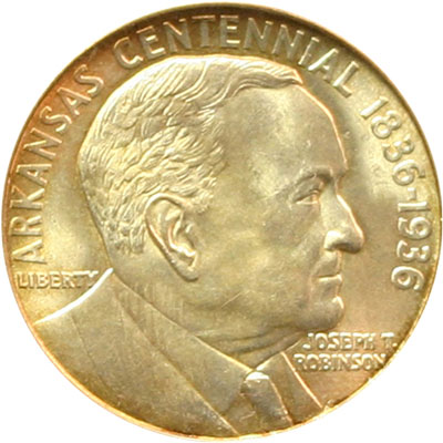 Arkansas Centennial Half Dollar commemorative coin reverse with Robinson