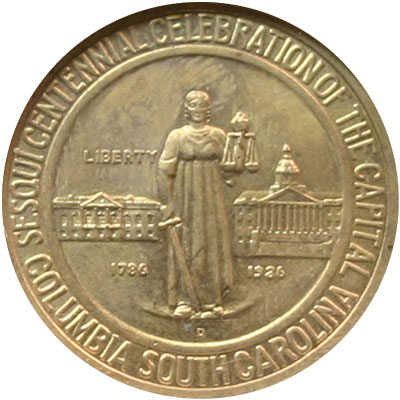 Columbia SC Sesquicentennial half dollar commemorative coin obverse