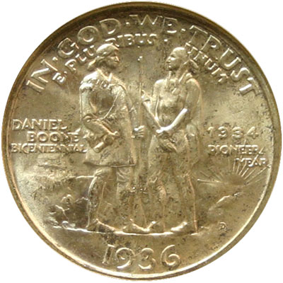 Daniel Boone Bicentennial Half Dollar commemorative coin reverse