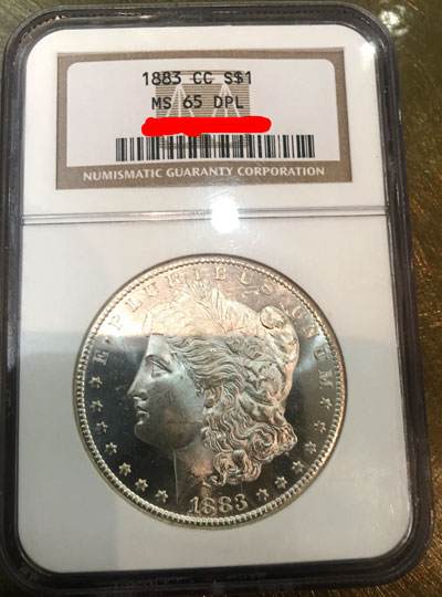 1883 Carson City Morgan Dollar Coin Mint State 65 Deep Proof Like