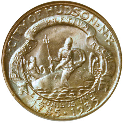 Hudson NY Sesquicentennial Half Dollar commemorative coin reverse