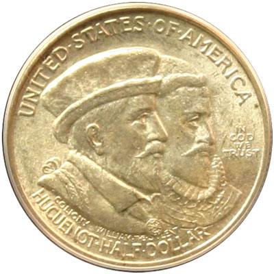 Huguenot-Walloon Tercentenary Half Dollar Coin obverse