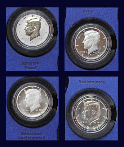 Four coins of the Kennedy 50th Anniversary 2014