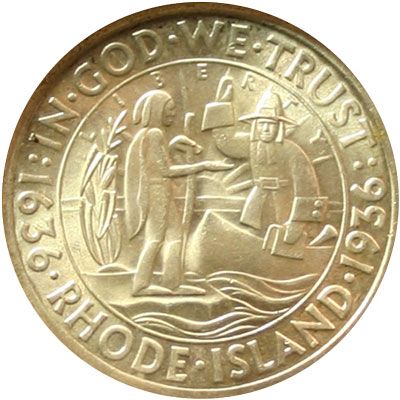 Providence RI Tercentenary Half Dollar commemorative coin obverse