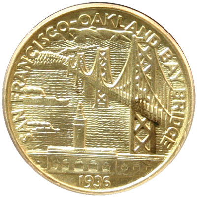 San Francisco Oakland Bay Bridge Opening half dollar commemorative coin reverse