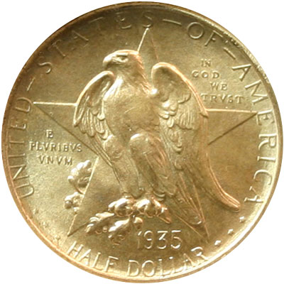 Texas Independence Centennial half dollar commemorative coin obverse