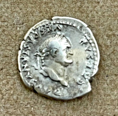 Vespasian Silver Denarius 69-79 AD ancient coin obverse