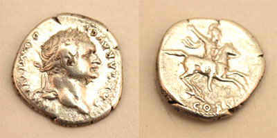 Ancient Roman Coin - Domitian AR Denarius 81-96 AD