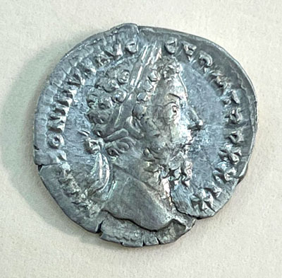 Marcus Aurelius Denarius 161-180 AD obverse