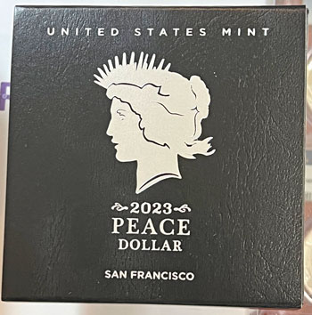 2023 Peace Silver Dollar box