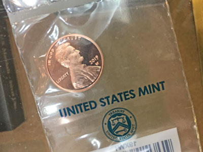 2019 Proof Set W mint mark Lincoln cent