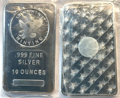 silver sunshine minting 10-ounce bar