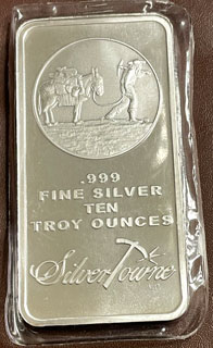 10 ounce SilverTowne Trademark Silver Bar obverse