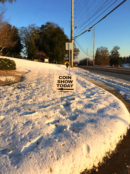 December 2017 Greater Atlanta Coin Show 10 inches of snow at hotel